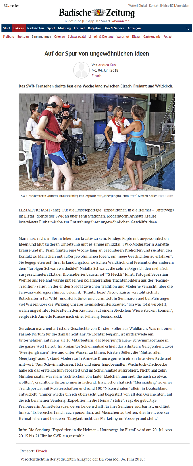 Badische Zeitung: Auf den Spuren von ungewöhnlichen Ideen
