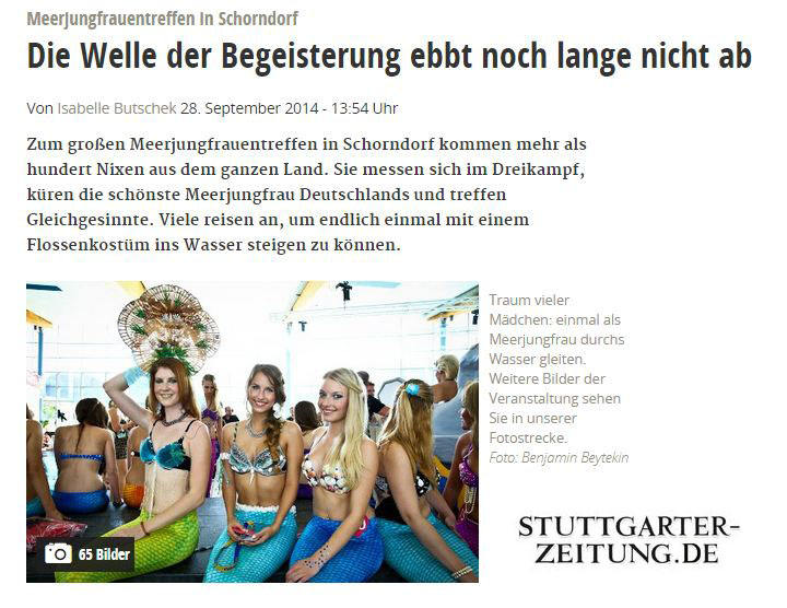 Stuttgarter Zeitung: Meerjungfrauentreffen in Schorndorf