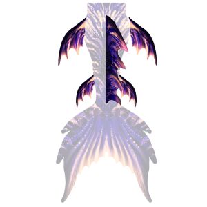 Purple Passion dorsal, hip and lower fins