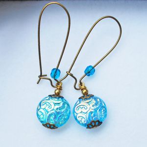 Earrings magic sea blue
